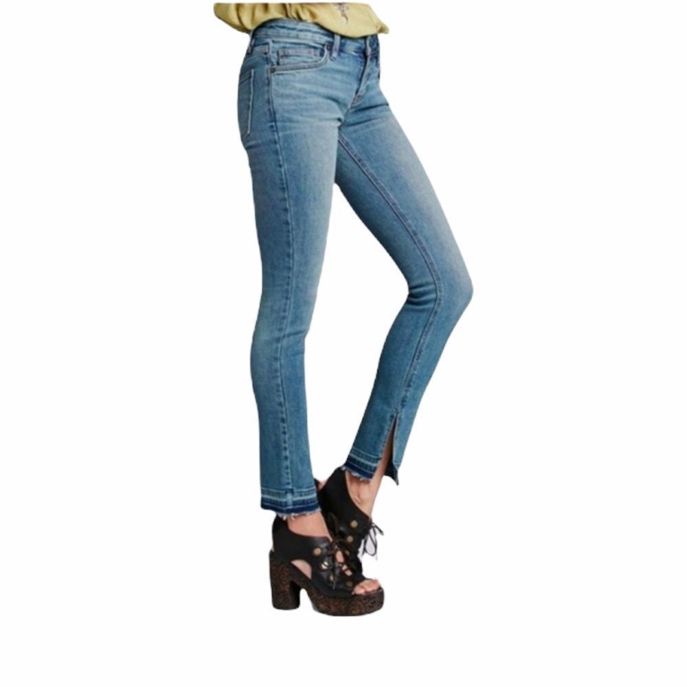 FreePeople Skinny Wash Raw Hem Split Ankle Jean-25 - Picture 1 of 11